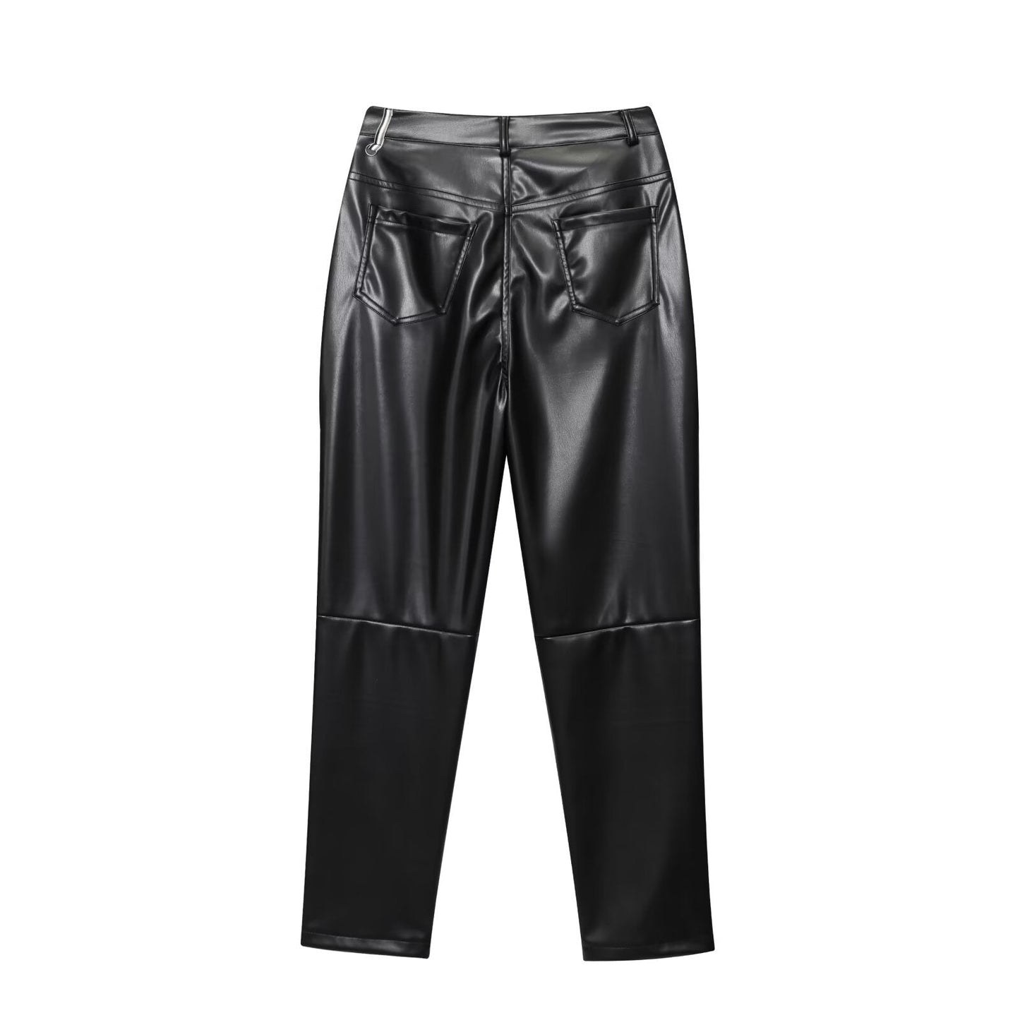 Edge Five-Pocket Faux-Leather Pants - Black