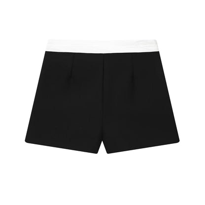 Essential Contrast Wrap Shorts - Black