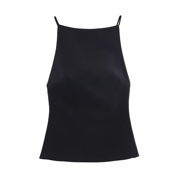 Studio Essential Strap Top - Black