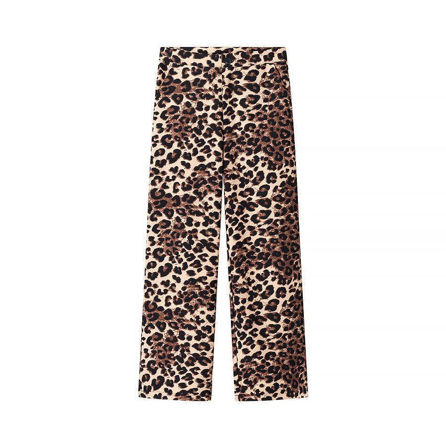 Edge Leopard-Wide Pants - Brown