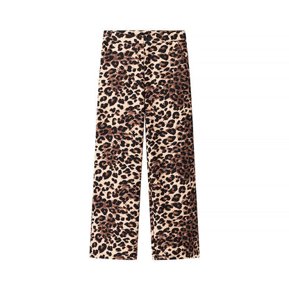 Edge Leopard-Wide Pants - Brown