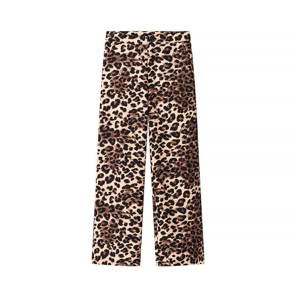 Edge Leopard-Wide Pants - Brown