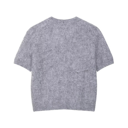 Essential Fuzzy-Knit Tee- Gray