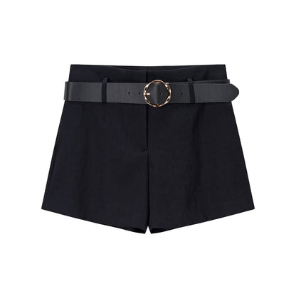 Edge Ring-Buckle Shorts - Black