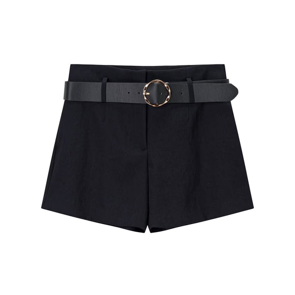 Edge Ring-Buckle Shorts - Black