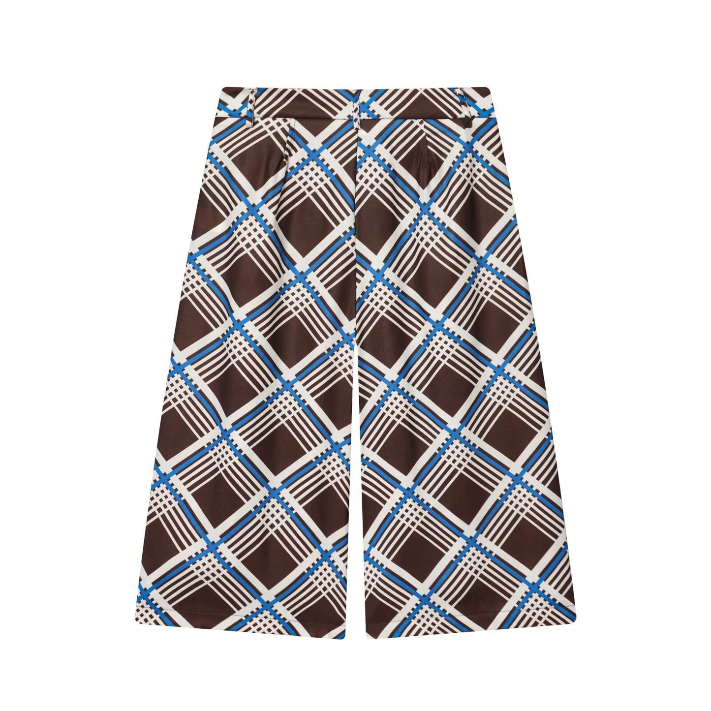 Luxe Graphic Plaid Culottes - Brown