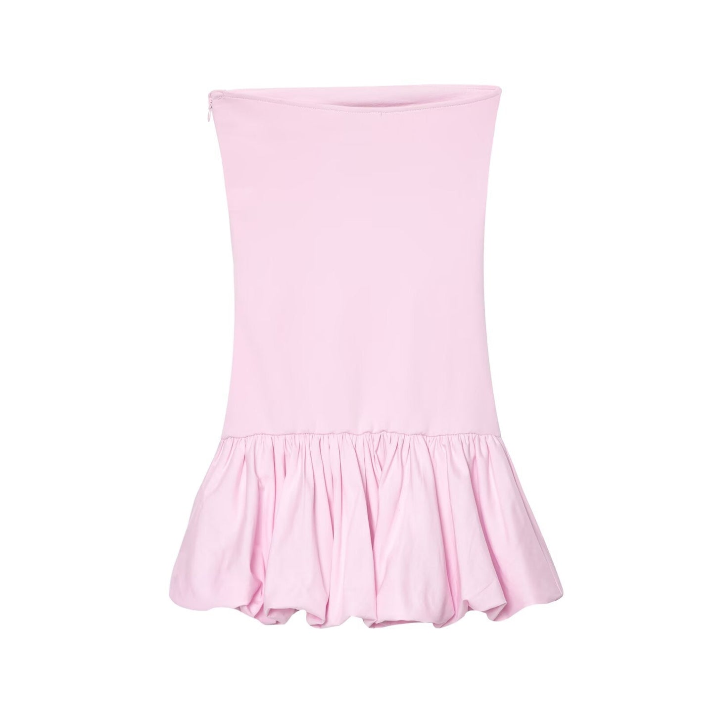 Luxe Bubble Hem Dress - Pink