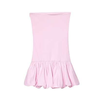 Luxe Bubble Hem Dress - Pink