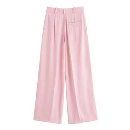 Essential Double-Button Waist Pants - Pink