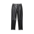 Edge Five-Pocket Faux-Leather Pants - Black