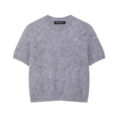 Essential Fuzzy-Knit Tee- Gray