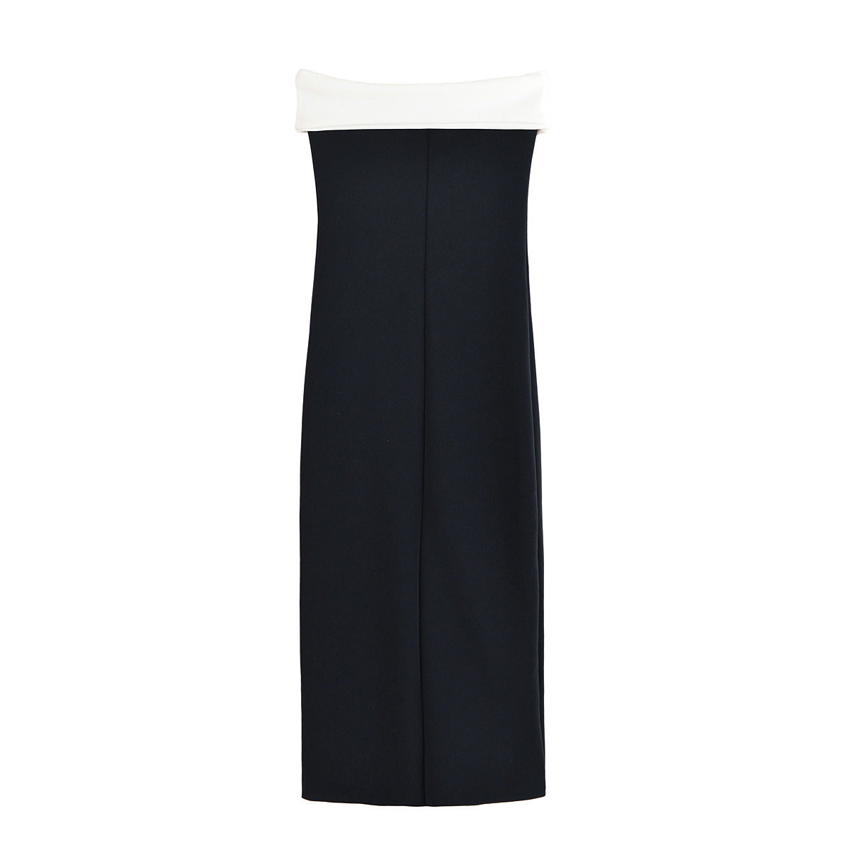 Vintage Contrast Button Dress - Black