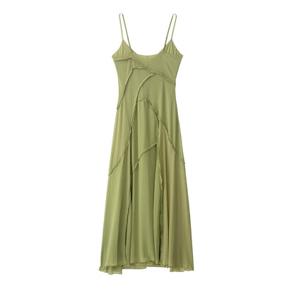 Vintage Cascade Ruffle Dress - Green
