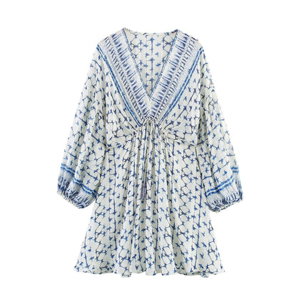Luxe Smocked V-Neck Dress - White