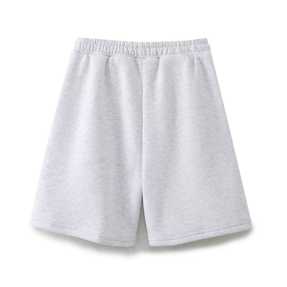 Urban Relaxed New York Print Shorts - Grey
