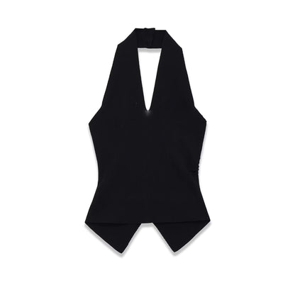 Studio Halter Vest Top - Navy