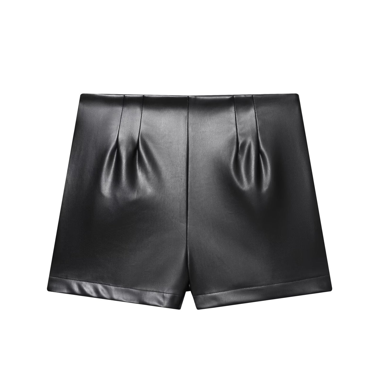 Edge Faux-Leather Shorts - Black