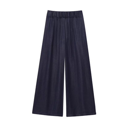 Essential Flow-Waist Wide-Leg Pants - Navy