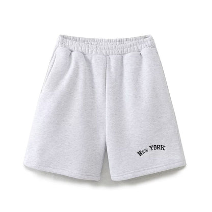 Urban Relaxed New York Print Shorts - Grey