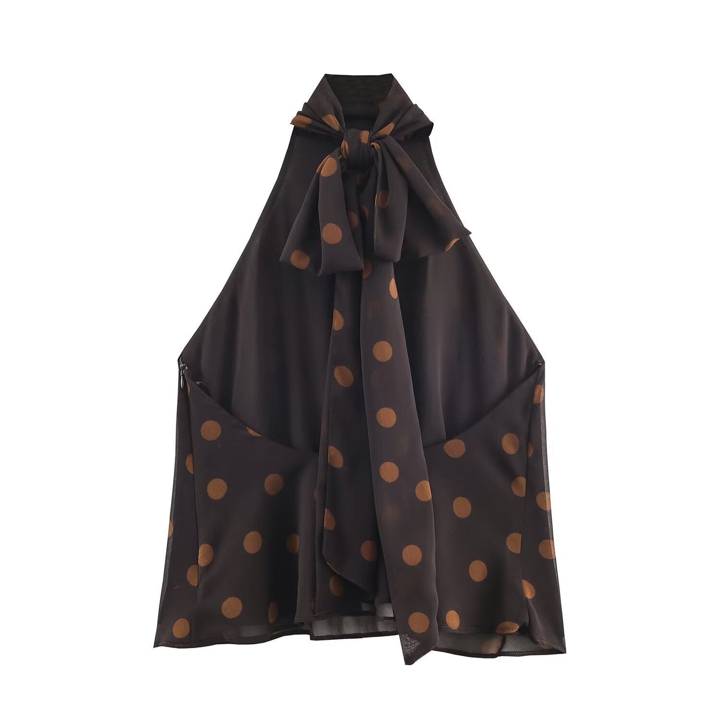 Vintage Polka Dot Halter Top - Black