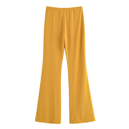 Essential Front-Seam Flare Pants - Yellow