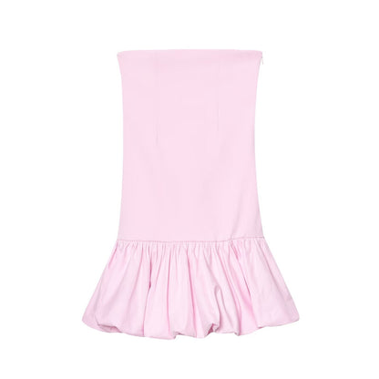 Luxe Bubble Hem Dress - Pink