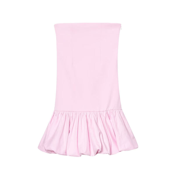 Luxe Bubble Hem Dress - Pink