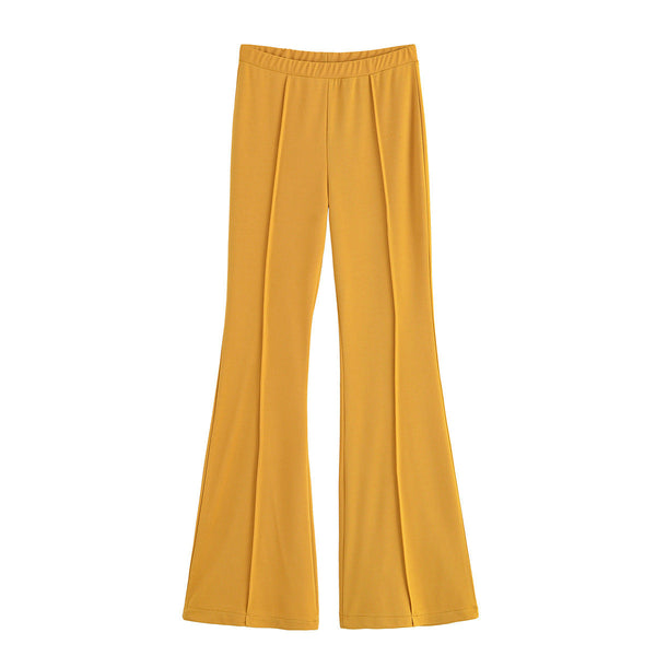 Essential Front-Seam Flare Pants - Yellow