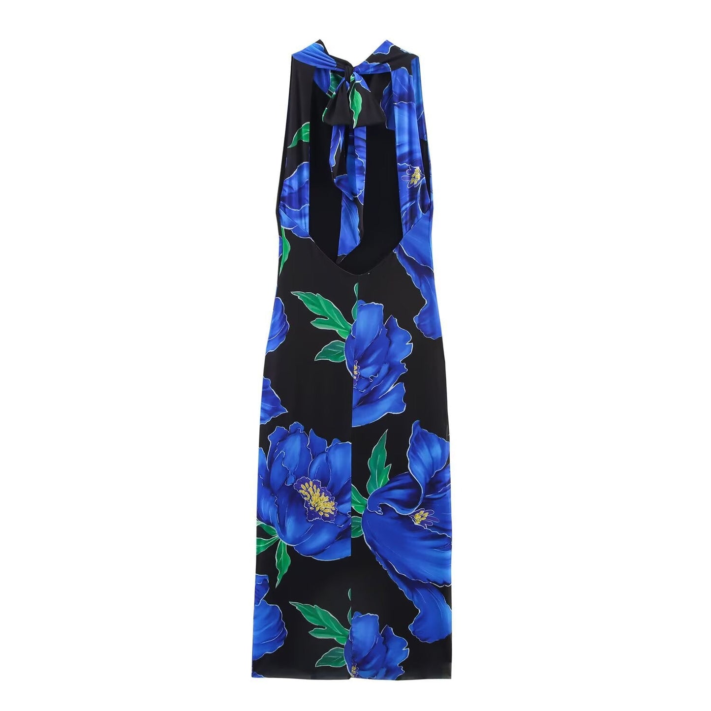 Luxe Floral Flow Dress - Blue